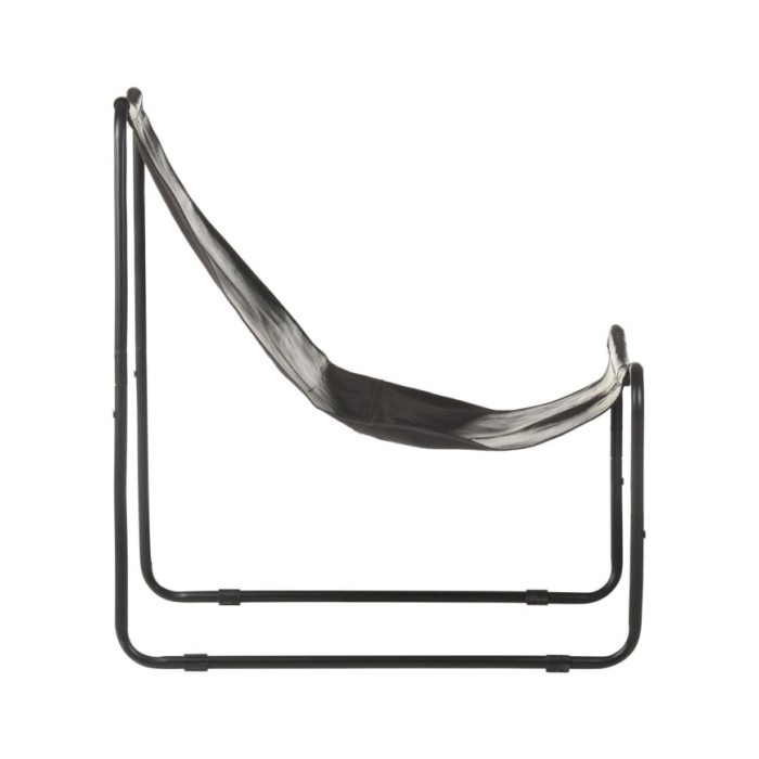 Chaise de relaxation Noir Cuir véritable