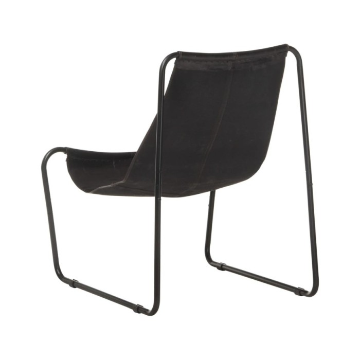 Chaise de relaxation Noir Cuir véritable