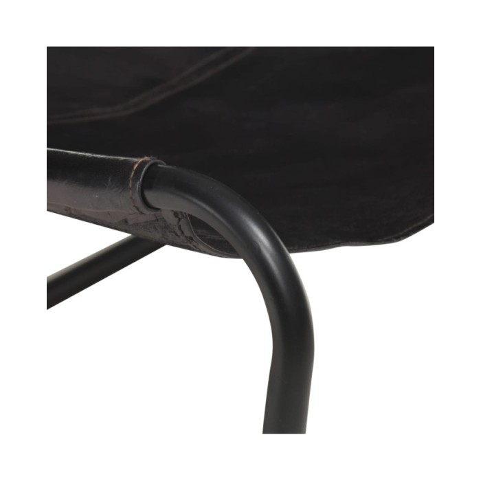 Chaise de relaxation Noir Cuir véritable