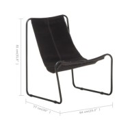 Chaise de relaxation Noir Cuir véritable