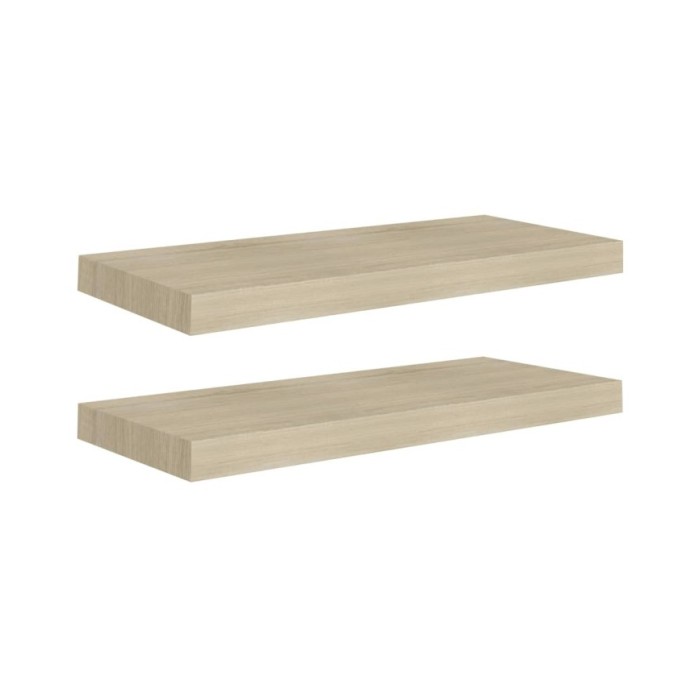Étagères murales flottantes 2 pcs Chêne 60x23,5x3,8 cm MDF