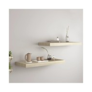 Étagères murales flottantes 2 pcs Chêne 60x23,5x3,8 cm MDF