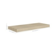 Étagères murales flottantes 2 pcs Chêne 60x23,5x3,8 cm MDF