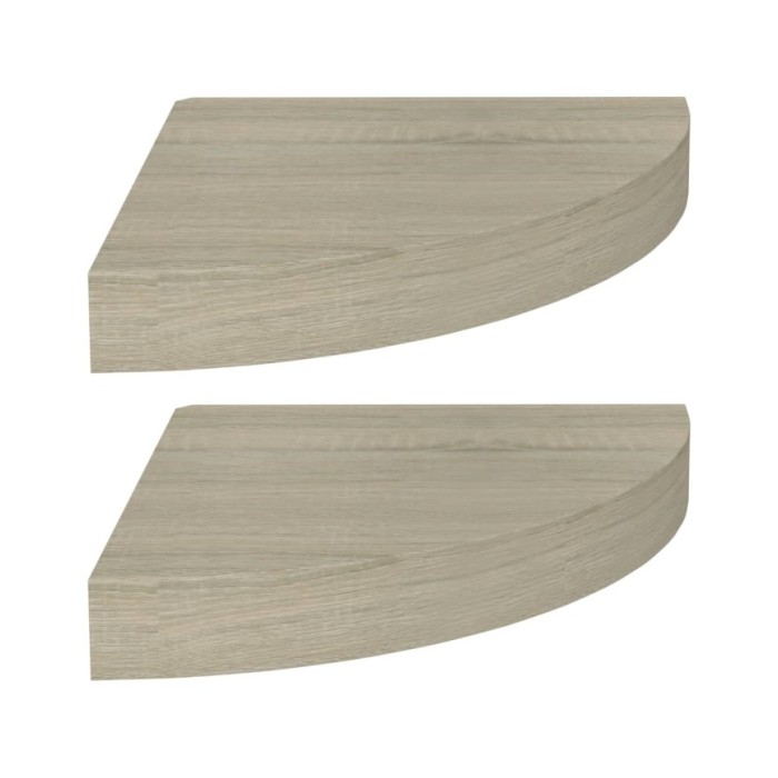 Étagères d'angle flottantes 2 pcs Chêne 25x25x3,8 cm MDF