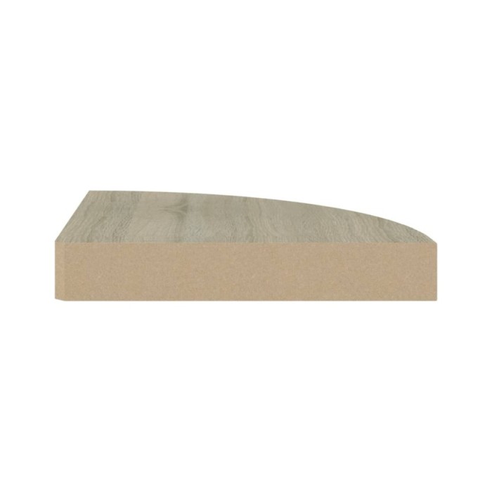 Étagères d'angle flottantes 2 pcs Chêne 25x25x3,8 cm MDF