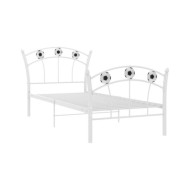Cadre de lit avec design de football Blanc Métal 90x200 cm