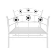 Cadre de lit avec design de football Blanc Métal 90x200 cm