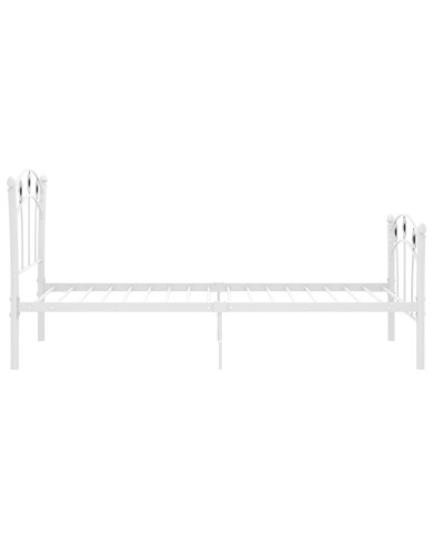 Cadre de lit avec design de football Blanc Métal 90x200 cm