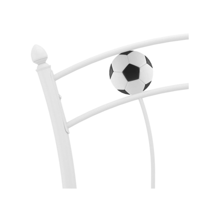 Cadre de lit avec design de football Blanc Métal 90x200 cm
