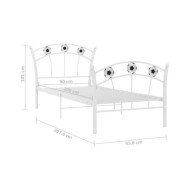 Cadre de lit avec design de football Blanc Métal 90x200 cm