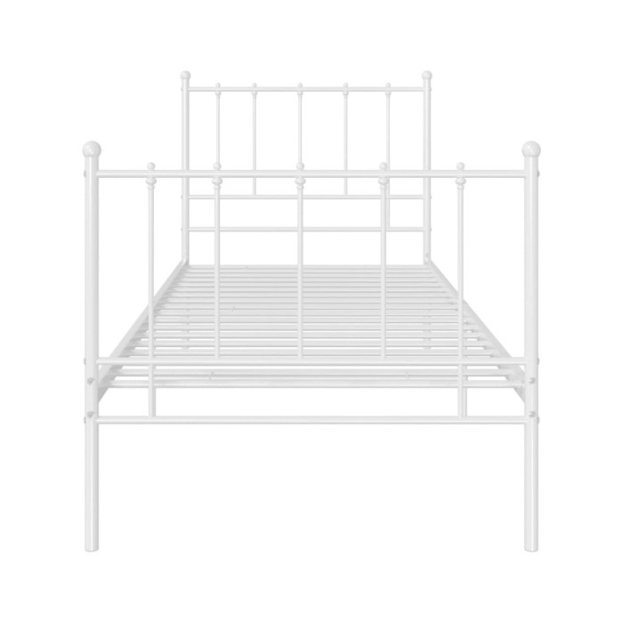 Cadre de lit Blanc Métal 100x200 cm