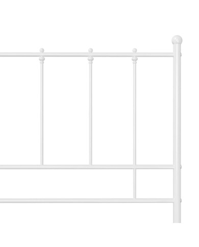 Cadre de lit Blanc Métal 200x200 cm