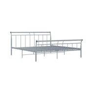 Cadre de lit Gris Métal 200x200 cm