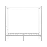 Cadre de lit à baldaquin Blanc Métal 100x200 cm