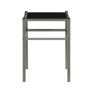 Table de chevet Gris et noir 42,5x33x44,5 cm Métal et verre