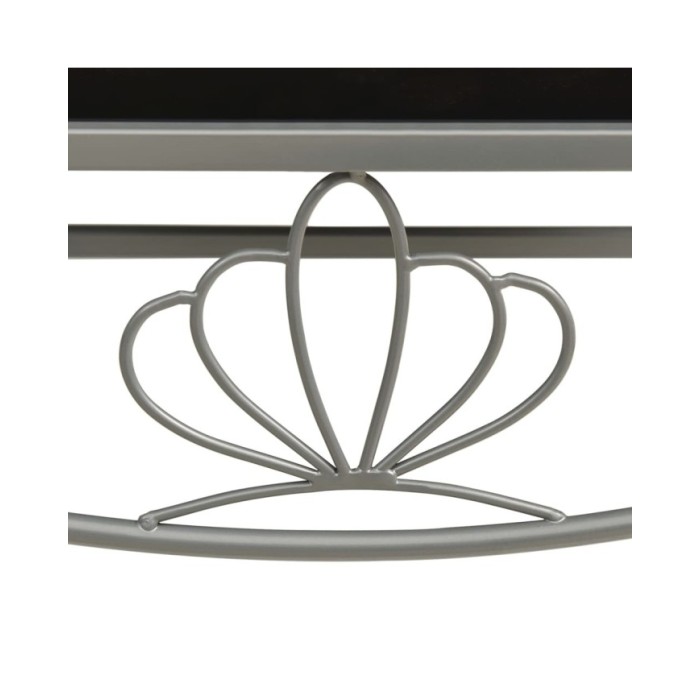 Table de chevet Gris et noir 42,5x33x44,5 cm Métal et verre
