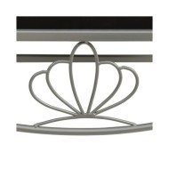 Table de chevet Gris et noir 42,5x33x44,5 cm Métal et verre
