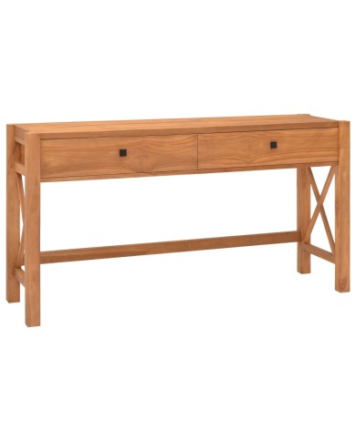 Bureau avec 2 tiroirs 140x40x75 cm Bois de teck recyclé