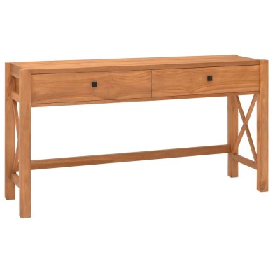 Bureau avec 2 tiroirs 140x40x75 cm Bois de teck recyclé