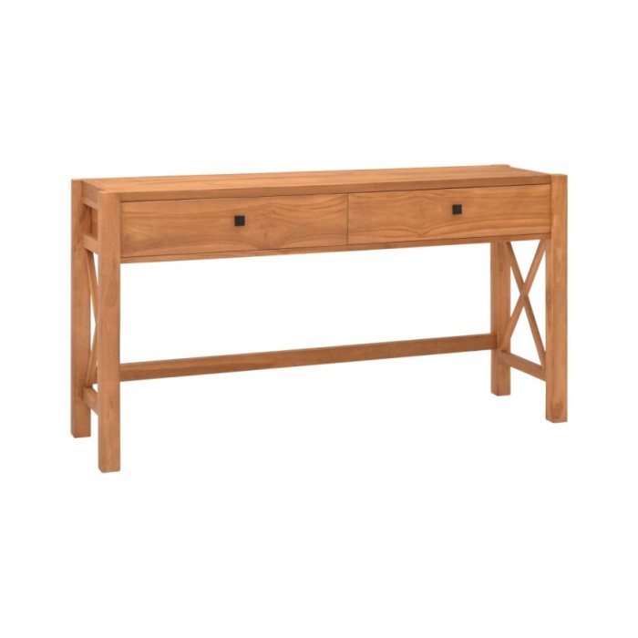 Bureau avec 2 tiroirs 140x40x75 cm Bois de teck recyclé