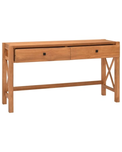 Bureau avec 2 tiroirs 140x40x75 cm Bois de teck recyclé