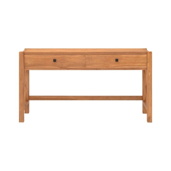 Bureau avec 2 tiroirs 140x40x75 cm Bois de teck recyclé