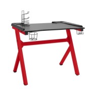 Bureau de jeu à LED en forme de Y Noir et rouge 110x60x75 cm