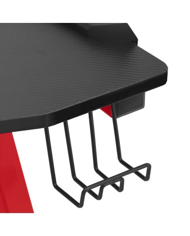 Bureau de jeu à LED en forme de Y Noir et rouge 110x60x75 cm