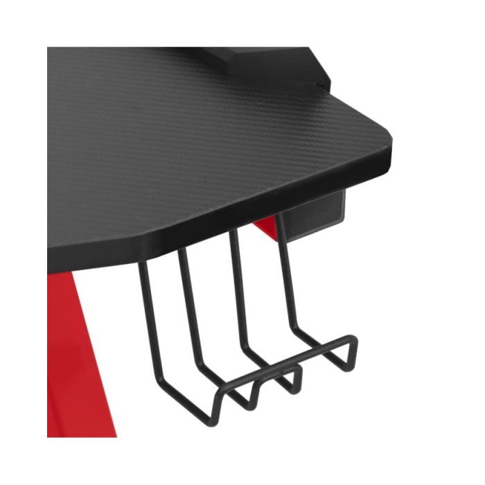 Bureau de jeu à LED en forme de Y Noir et rouge 110x60x75 cm