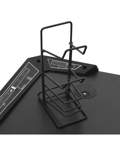 Bureau de jeu à LED en forme de Y Noir et rouge 110x60x75 cm
