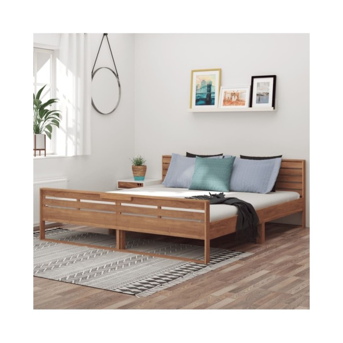 Cadre de lit Bois de teck massif 180x200 cm