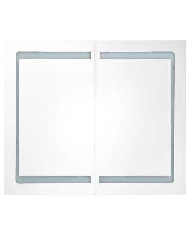 Armoire de salle de bain à miroir LED Chêne 80x12x68 cm