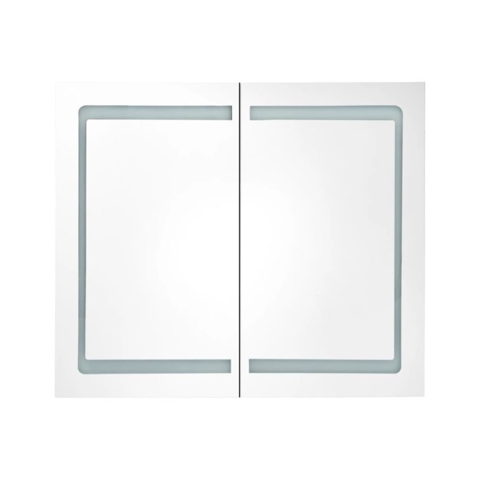 Armoire de salle de bain à miroir LED Chêne 80x12x68 cm