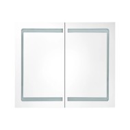 Armoire de salle de bain à miroir LED Chêne 80x12x68 cm