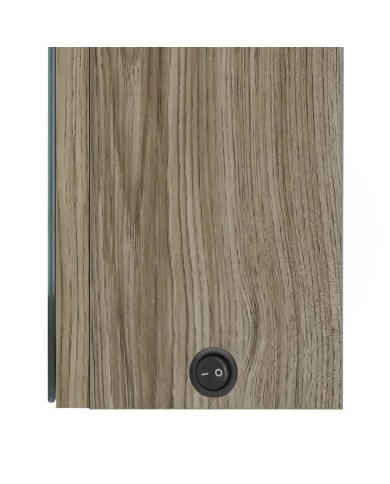 Armoire de salle de bain à miroir LED Chêne 80x12x68 cm