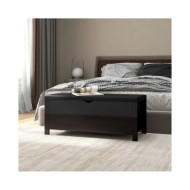 Boîte de rangement coussin Noir brillant 105x40x45 cm Aggloméré