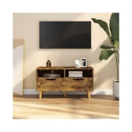 Meuble TV Chêne fumé 90x40x48,5 cm Aggloméré