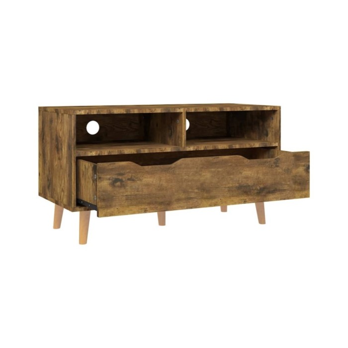 Meuble TV Chêne fumé 90x40x48,5 cm Aggloméré