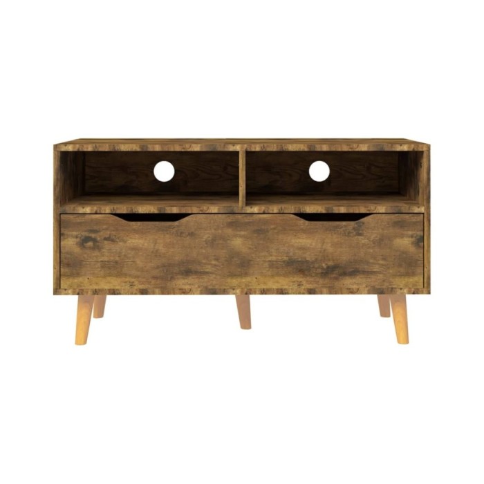 Meuble TV Chêne fumé 90x40x48,5 cm Aggloméré