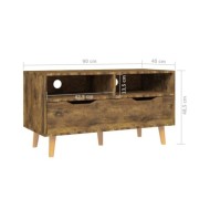 Meuble TV Chêne fumé 90x40x48,5 cm Aggloméré