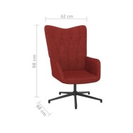 Chaise de relaxation Rouge bordeaux Tissu