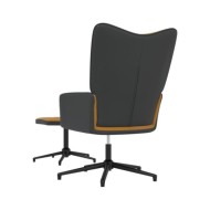 Chaise de relaxation avec repose-pied Marron Velours et PVC