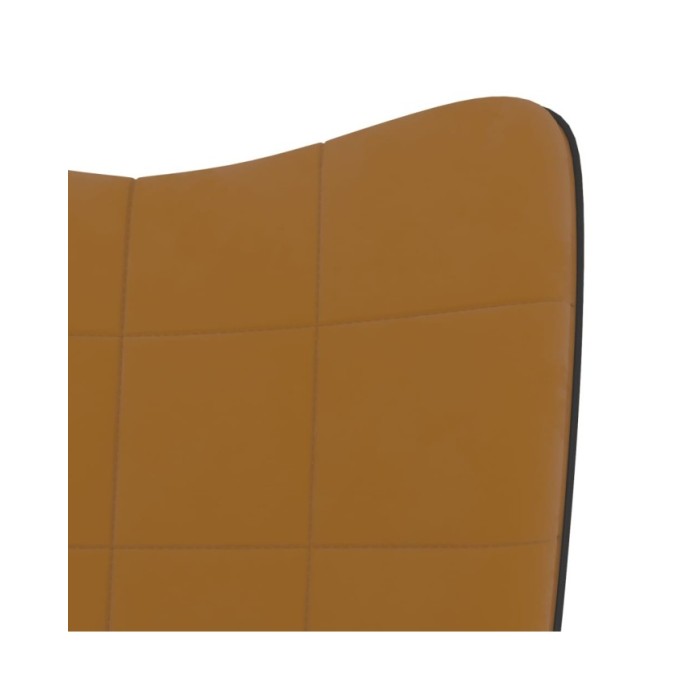 Chaise de relaxation avec repose-pied Marron Velours et PVC