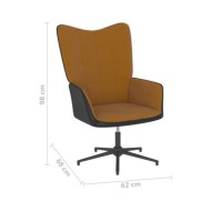 Chaise de relaxation avec repose-pied Marron Velours et PVC
