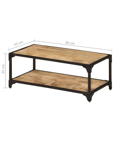 Table basse 90x45x35 cm Bois de manguier massif brut