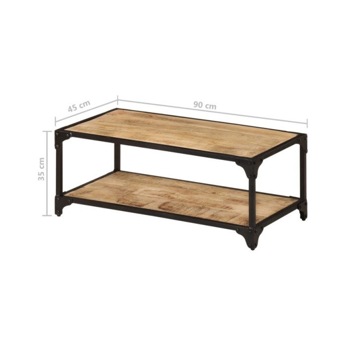 Table basse 90x45x35 cm Bois de manguier massif brut