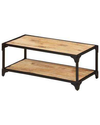 Table basse 90x45x35 cm Bois de manguier massif brut