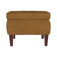 Tabouret avec pieds en bois Marron Velours