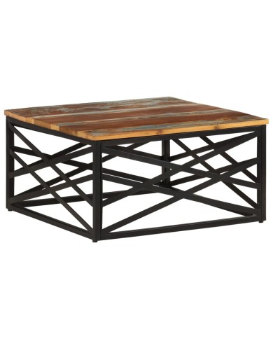 Table basse 68x68x35 cm Bois de récupération massif
