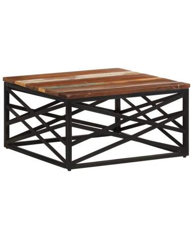 Table basse 68x68x35 cm Bois de récupération massif